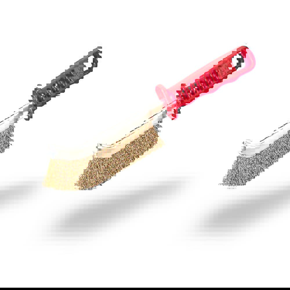 Scratch Brush, Brass-Coated Steel